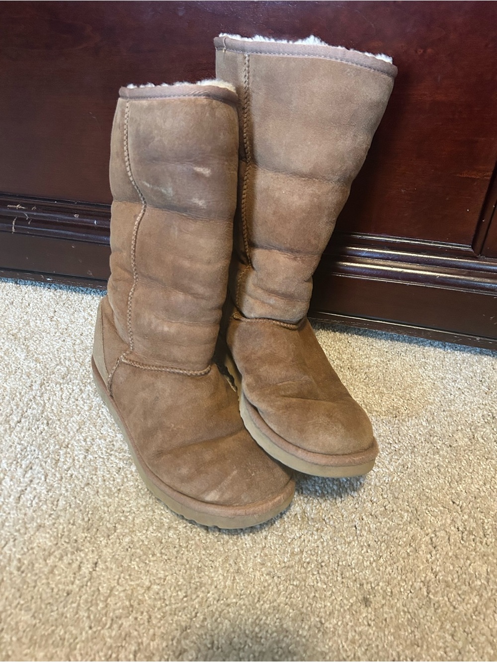 UGG Chestnut Tall Shearling-Lined Suede Boots